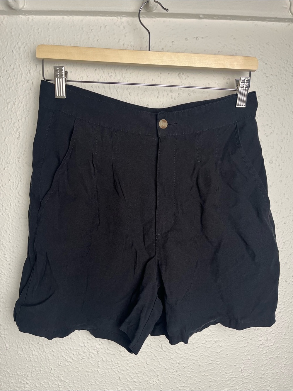 Noisy May Black High-Waist Pleated Women's Shorts